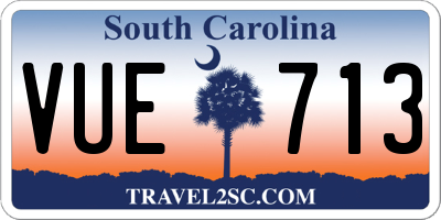 SC license plate VUE713