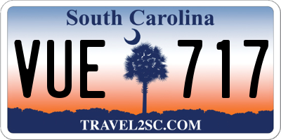 SC license plate VUE717
