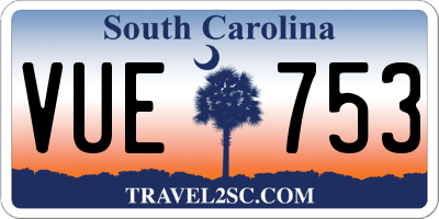 SC license plate VUE753