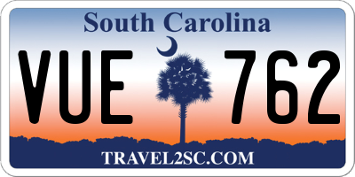 SC license plate VUE762