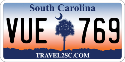 SC license plate VUE769