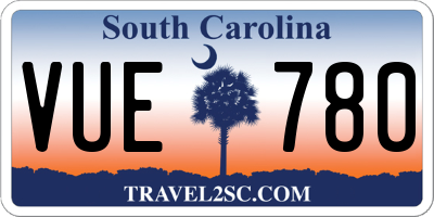 SC license plate VUE780