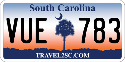 SC license plate VUE783