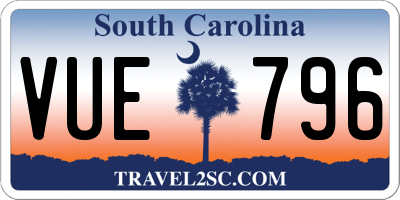 SC license plate VUE796