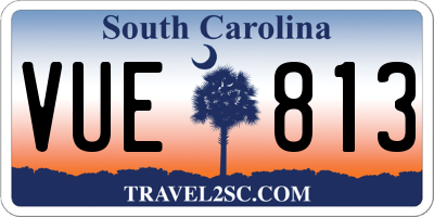 SC license plate VUE813