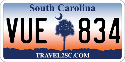 SC license plate VUE834