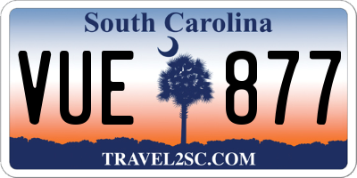 SC license plate VUE877