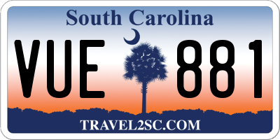 SC license plate VUE881