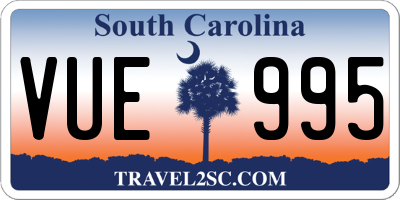 SC license plate VUE995