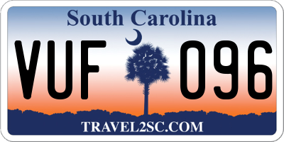 SC license plate VUF096