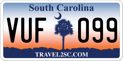 SC license plate VUF099