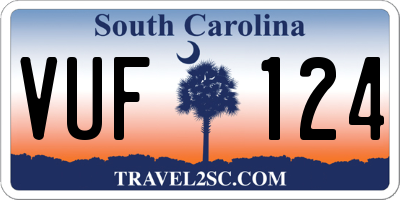 SC license plate VUF124