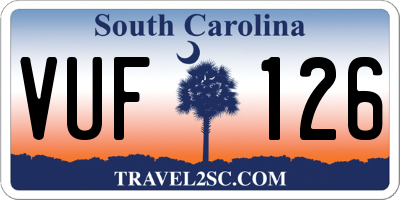 SC license plate VUF126