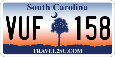 SC license plate VUF158