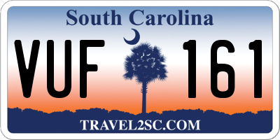 SC license plate VUF161