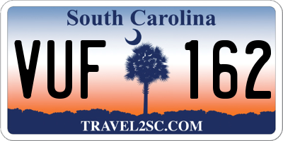 SC license plate VUF162