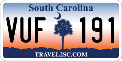 SC license plate VUF191