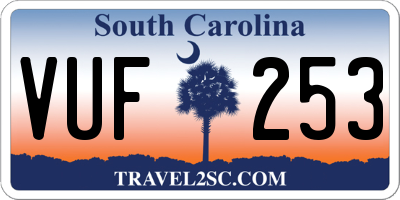 SC license plate VUF253