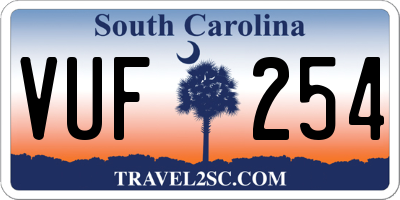 SC license plate VUF254