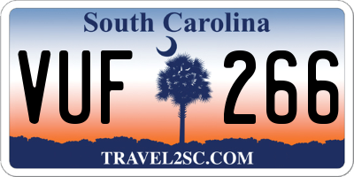 SC license plate VUF266
