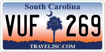 SC license plate VUF269