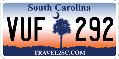 SC license plate VUF292