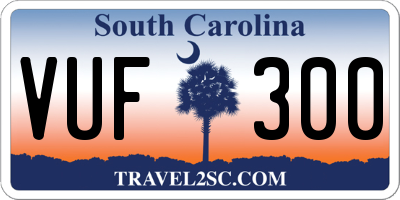 SC license plate VUF300