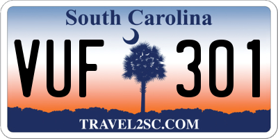 SC license plate VUF301