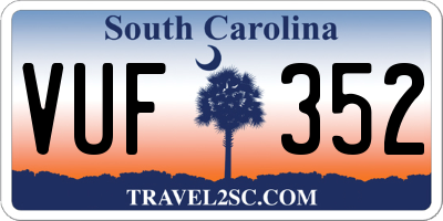 SC license plate VUF352