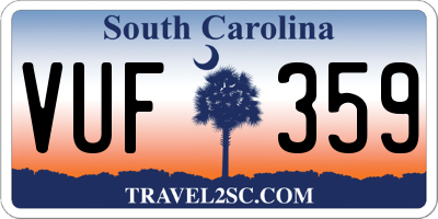 SC license plate VUF359
