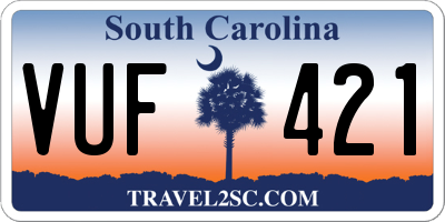 SC license plate VUF421