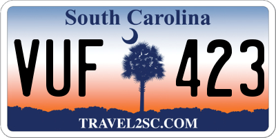 SC license plate VUF423