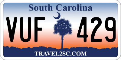 SC license plate VUF429