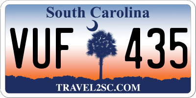 SC license plate VUF435