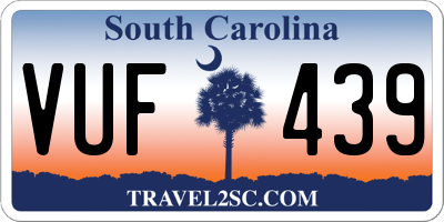SC license plate VUF439