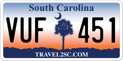 SC license plate VUF451