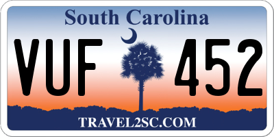 SC license plate VUF452