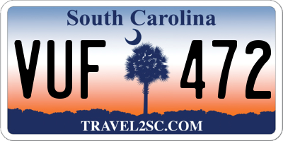 SC license plate VUF472