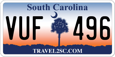 SC license plate VUF496