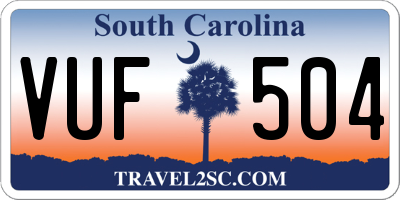 SC license plate VUF504