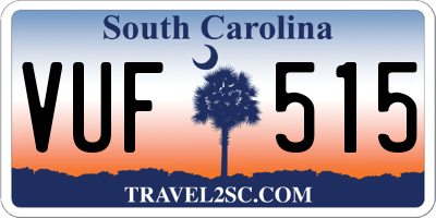 SC license plate VUF515