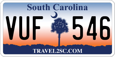 SC license plate VUF546