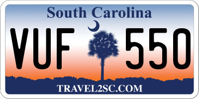 SC license plate VUF550