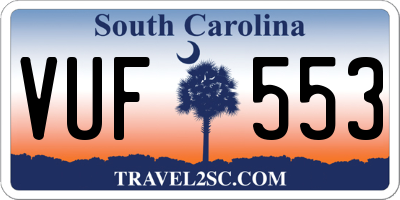 SC license plate VUF553