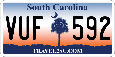 SC license plate VUF592