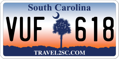 SC license plate VUF618