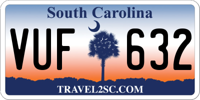 SC license plate VUF632