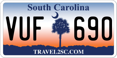 SC license plate VUF690