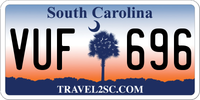 SC license plate VUF696