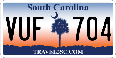 SC license plate VUF704